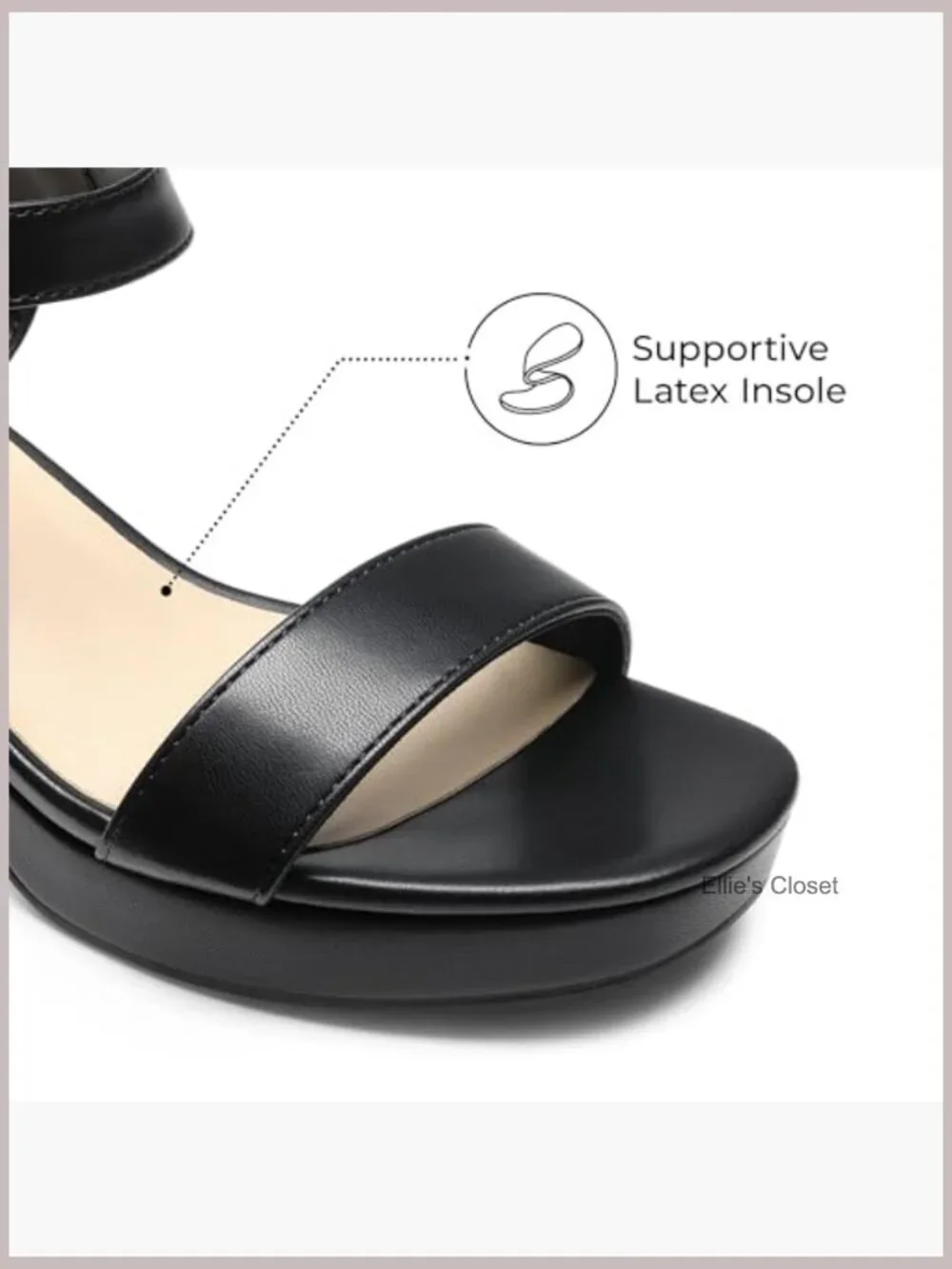 Women's Block Chunky Platform Heeled Sandals Faux Leather Square Toe Ankle Strap